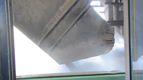 Loading of coal in coaches of the train. Stock Footage 76142177