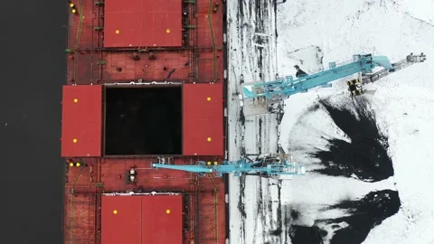 Loading coals in ship Stock Footage 150263362