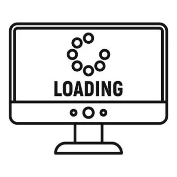 Loading computer update icon, outline style Illustrazione stock
