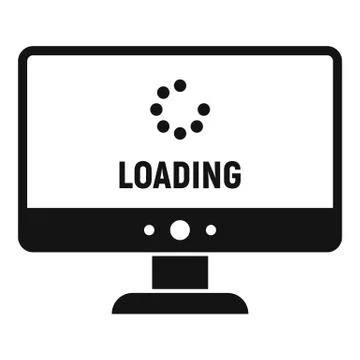 Loading computer update icon, simple style Stock Illustration