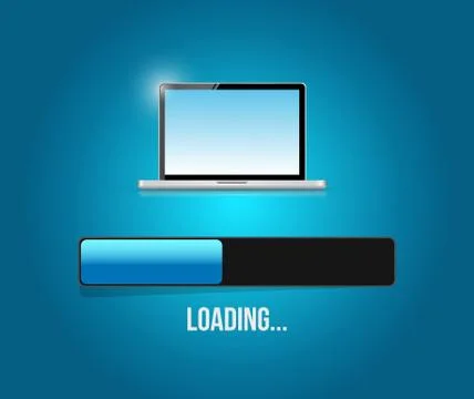 Loading computer updates illustration Illustrazione stock
