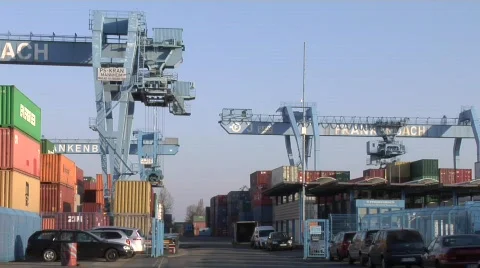 Loading container at harbor Stock Footage 670748