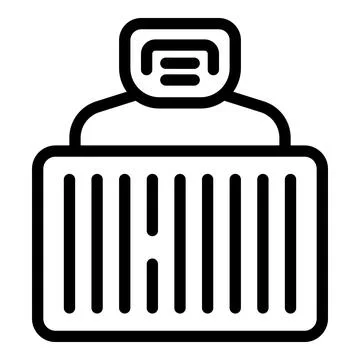 Loading container icon outline vector. Receptacle gear Stock Illustration