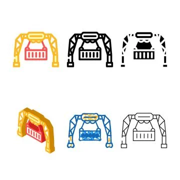 Loading container wholesale color icon vector range Stock Illustration