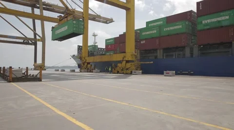 Loading Of Containers To Truck Stock Footage 65309428