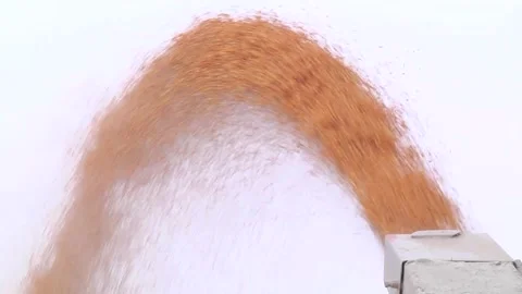 Loading corn grain at the elevator using the unloader Stock Footage 145930891