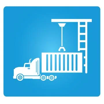 Loading crane and truck Stock Illustration