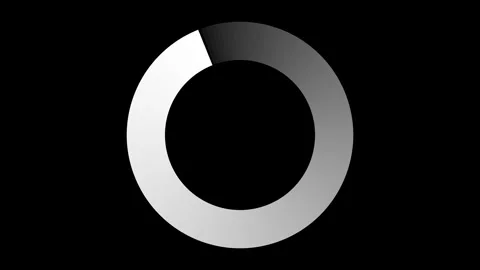 Loading cut circle icon animation on black background. Clip with alpha channe Stock Footage 283537139