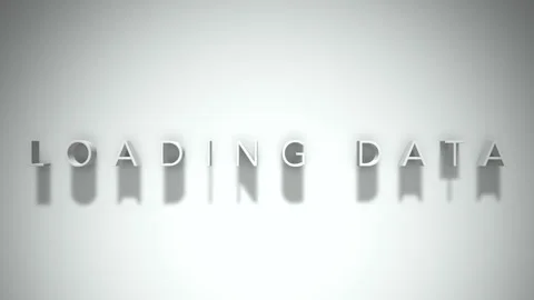 Loading data 3D title animation white text on a white background Video stock 299429541