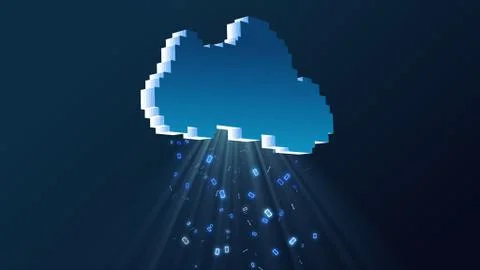 Loading Data from Computer Cloud 스톡 일러스트