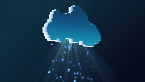 Loading Data from Computer Cloud - Loop Stock Footage 133816449
