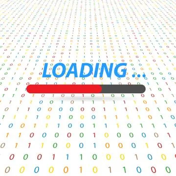 Loading data digital on the computer. Stock Illustration