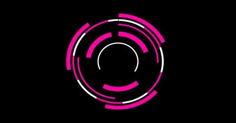 Loading data HUD circle interfaces. Sci-fi circle HUD interfaces with pink .. Stock-Illustration