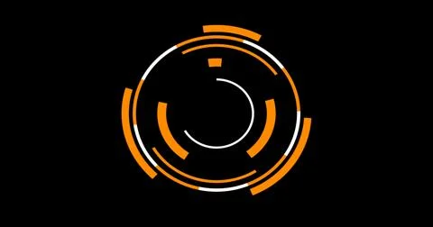 Loading data HUD circle interfaces. Sci-fi circle HUD interfaces with orang.. Stockillustratie
