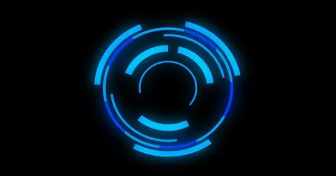 Loading data HUD circle interfaces. Sci-fi circle HUD interfaces with blue .. Stock-Illustration