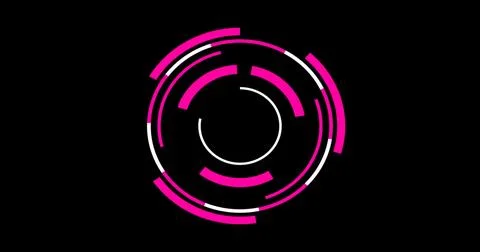 Loading data HUD circle interfaces. Sci-fi circle HUD interfaces with pink .. Stock-Illustration