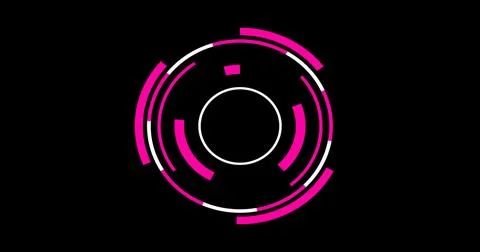 Loading data HUD circle interfaces. Sci-fi circle HUD interfaces with pink .. Stock Illustration