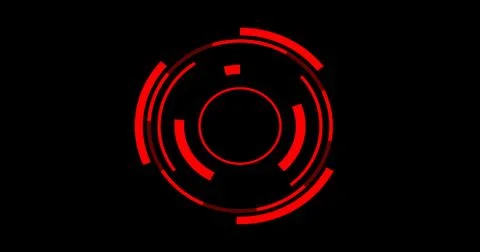 Loading data HUD circle interfaces. Sci-fi circle HUD interfaces with red c.. Stock Illustration