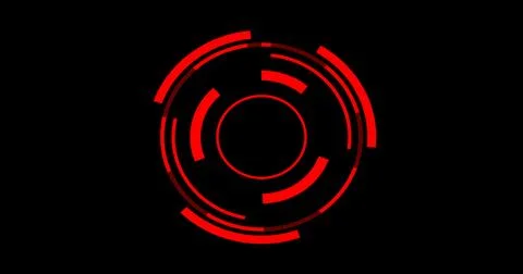 Loading data HUD circle interfaces. Sci-fi circle HUD interfaces with red c.. Illustrazione stock