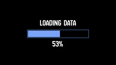 Loading Data Progress Bar Animation Percent on Black Background Stock Footage 313460105