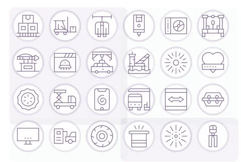 Loading Digital Vector Pack containing 24 Grid Fitted Thin Line 256x256 Icons Ilustración de archivo