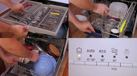 Loading a dishwasher (composition) Stock Footage 50986297