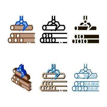 Loading diversity timber wood machine icon vector outline Ilustración de archivo