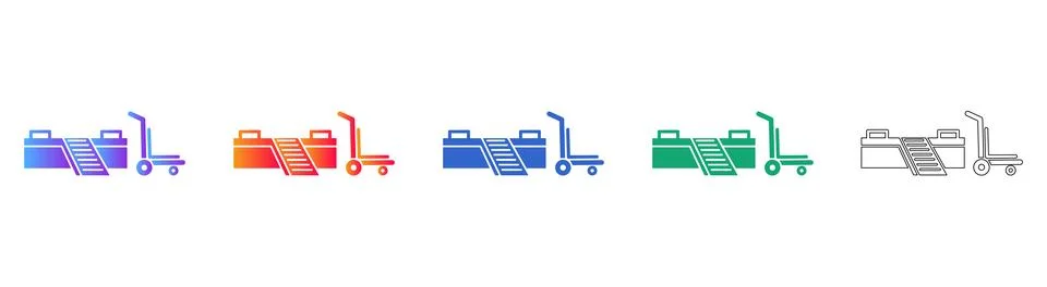 Loading Dock and Pallet Jack Icon Collection Stock Illustration
