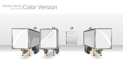 Loading Dock and Trailers. Stock Illustration