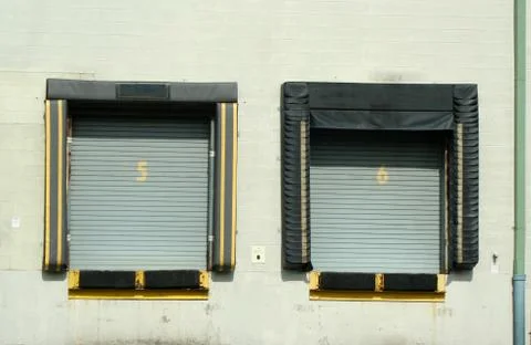 Loading dock bay doors Stock Photos