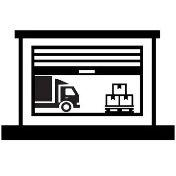 Loading dock icon. Loading dock for shipping and receiving. Cargo platform .. Stock Illustration
