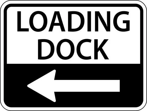 Loading Dock Left Arrow Sign On White Background Stock Illustration
