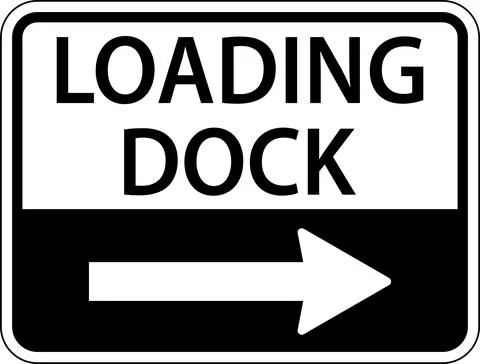 Loading Dock Right Arrow Sign On White Background Stock Illustration