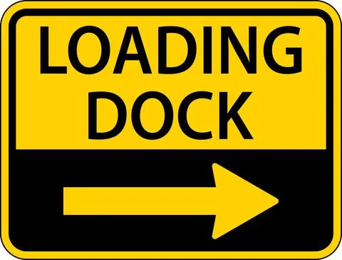 Loading Dock Right Arrow Sign On White Background Stock Illustration