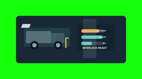 Loading Dock Vehicle Restraint Interlock Ready Green Screen Overlay Stock Footage 346552778