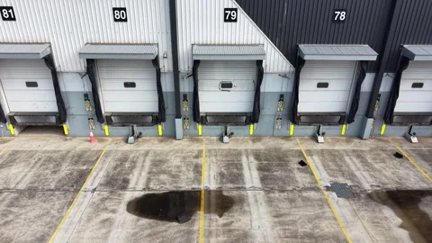 Loading docks at a modern logistics center aerial view Stock-Footage 341918290