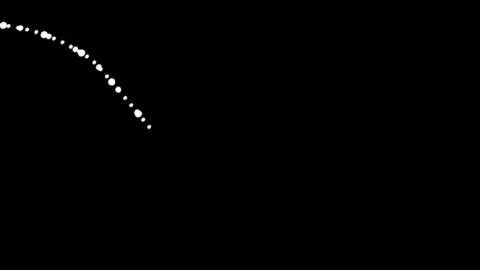 Loading dots showing dynamic white particle flow along a curved path 库存影片 346847746