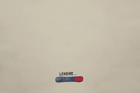 The loading is drawn on kraft paper. Progress red, For the calendar, invitati Stock Photos