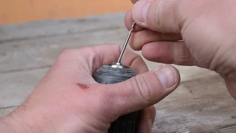 Loading Drill Bit into Drill Stock Footage 76966380