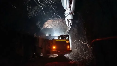 Loading Dump Truck In Underground Mine Stock Footage 139307048