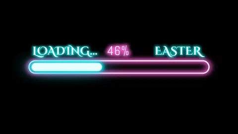 Loading easter in bright neon light and progress line with percentage Vídeos de archivo 266787798