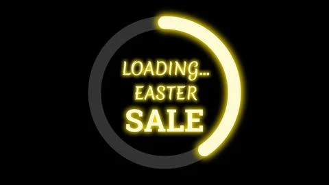 Loading easter holiday sale sign on black screen Ilustración de archivo