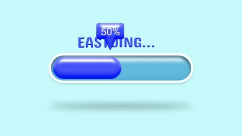 Loading easter sale on blue background Stock Footage 266787918