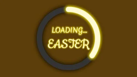 Loading easter sign in bright yellow colour Stockillustratie