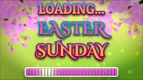 Loading easter Sunday on blur background illustration Stock Illustration