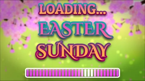 Loading easter Sunday text on blur spring background. Stock Footage 266788002