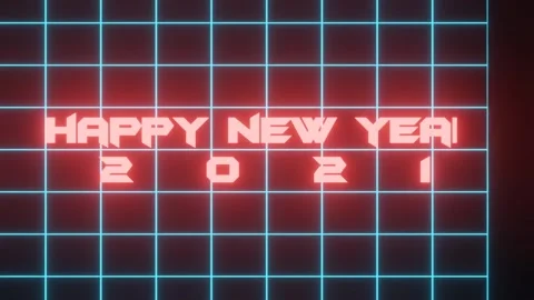 Loading effect on red color HAPPY NEW YEAR and 2021 text and number. Stock Footage 143785283