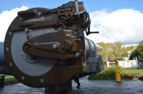 Loading end of world war 2 howitzer with a shell nearby Stock Photos