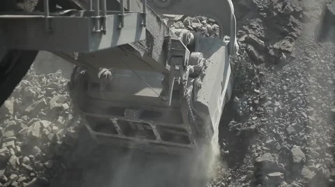 Loading excavator bucket with rocks .  Stock Footage 50324685