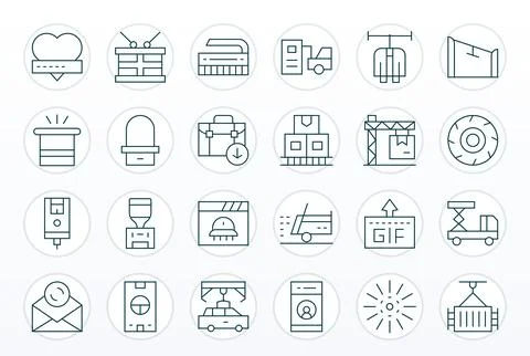 Loading Exclusive Vector Set featuring 24 Thin Line PIXEL Perfect High Reso.. Stock Illustration